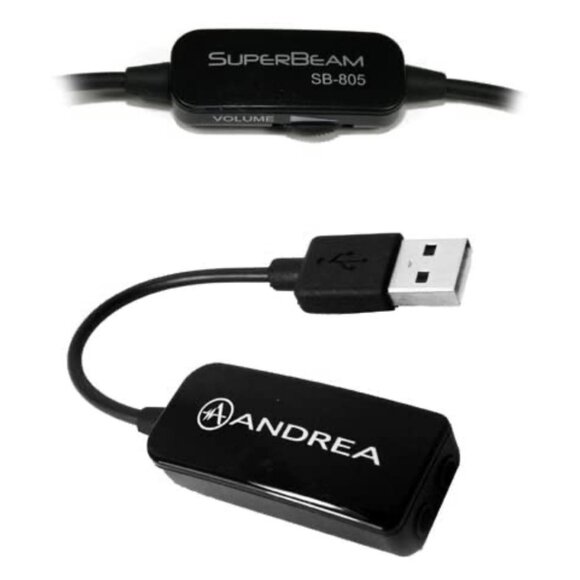 Andrea SuperBeam Cans SB-805B Hi Def USB Stereo Headset with Microphone - Picture 13 of 13